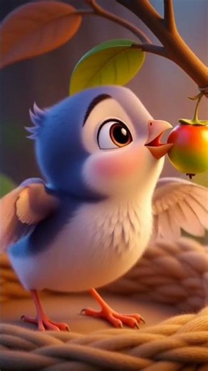 Baby Bird Takes a Jump | Cute 3D Animation #birds #shorts