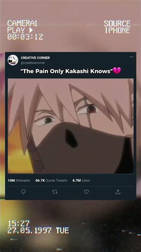 The pain only Kakashi Knows 💔| #naruto #shorts