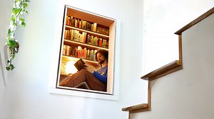 I built a tiny library on my stairs