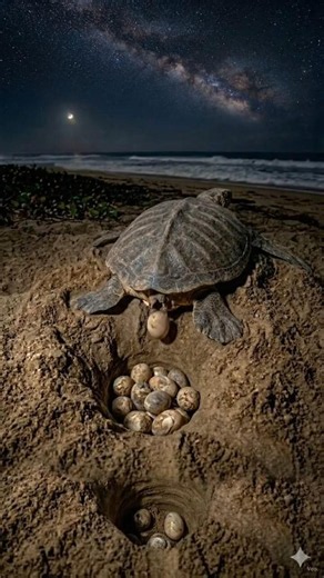 70 Million Years Ago: How Prehistoric Giant Turtle Laid Eggs! 🐢😱 #fyp #shorts