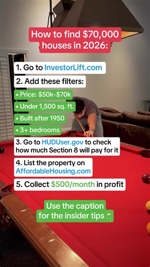 As someone who used to work for Section 8, here’s 3 other things I do when finding & renting out properties to Section 8: 1️⃣ Sign a POA so you can close remote from anywhere in the world. I’ve never visited most of my properties in person. 2️⃣ Use Kiavi.com for DSCR financing. 3️⃣ Get a property manager to handle the day to day on Thumbtack.com These are the exact things I’ve done to find & rent out 320 Section 8 rental properties… And if you want a free training on how to get your first Sectio