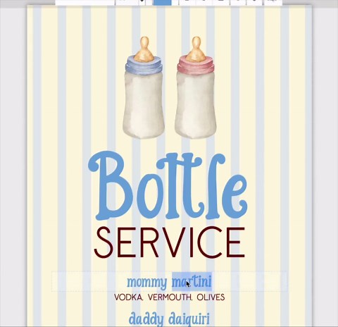 Bottle Service Baby Shower Bar Sign Template, Printable Drink Station Sign Download, BS-130 - Etsy UK