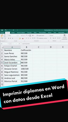 Imprimir diplomas en Word desde Excel fácilmente