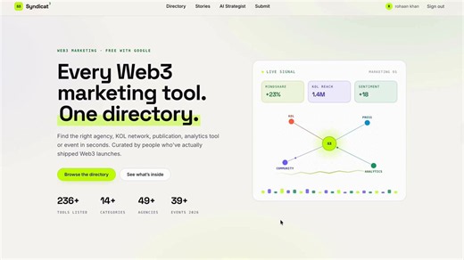 We built a free directory of 200+ web3 marketing tools, services and platforms.One place, no catch.It's live in beta here: https://t.co/o0pJbaXuQDFor 6 years, finding good marketing help in web3 came down to luck. A referral if you were connected, a lucky scroll on CT if you weren't. There was never one place to actually go. So me, @RagulOnchain and @sachdevharsh10 built it.I've worked across most of this industry by now. CEX, DEX, protocols, NFTs, DeFi, ReFi. Different worlds, but one thing nev