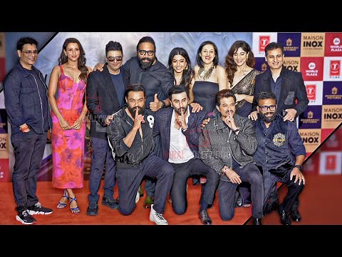 Animal Entire Cast arrives at Animal Grand Premiere | Ranbir Kapoor, Bobby, Rashmika, Sandeep Reddy