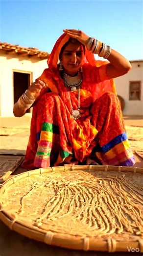 Hardworking Rajasthani Woman Making Traditional Rabodi on Rooftop | Village Life of Rajasthan