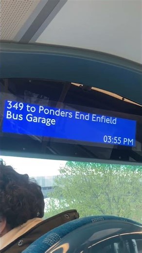 (On Electroliner) 349 to Ponders End, Enfield Bus Garage