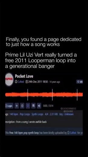 How a Song Works | 🇺🇸 Lil Uzi Vert in his prime really turned a free 2011 Looperman loop into a generational banger. The beat was simple almost forgotten... | Instagram