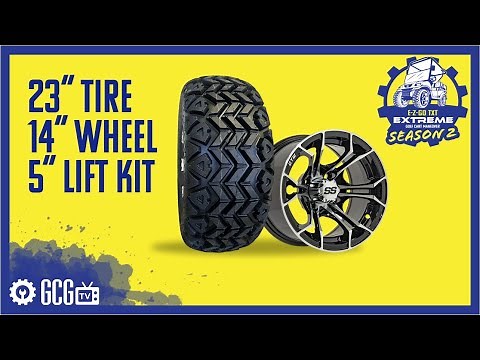 Extreme Golf Cart Makeover 2: Ep 2 | EZGO TXT 5" Lift Kit, 23" Tires, 14" Rims | Golf Cart Garage
