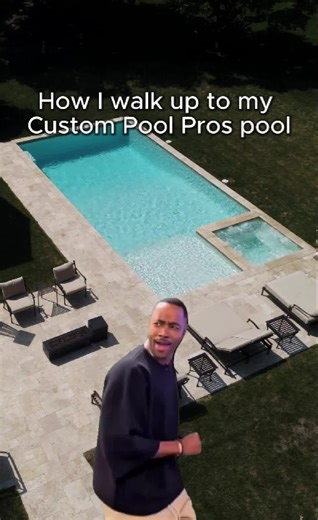 Our pools may have that effect on you... #custombackyard #pools #pooltok #beforeandafter #transformation