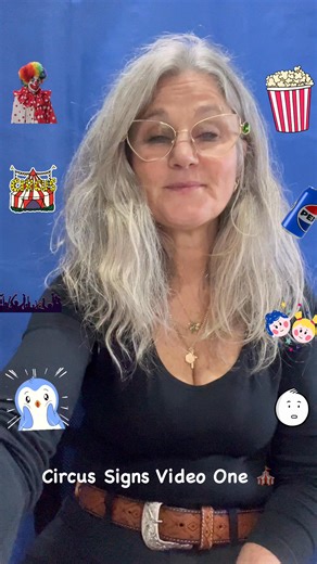 Circus Video One 🤹🏻‍♂️ … Clown 🤡 … Big Top/Tent 🎪 … Audience 🏟️ … Exciting 🪅 … Popcorn 🍿 … Softdrinks/Drinks 🥤 … Children 👶🏻👧🏽 … Jaw Dropping 🫣 … Bye 💚🤍🖤 xx | Auslan Pay it Forward