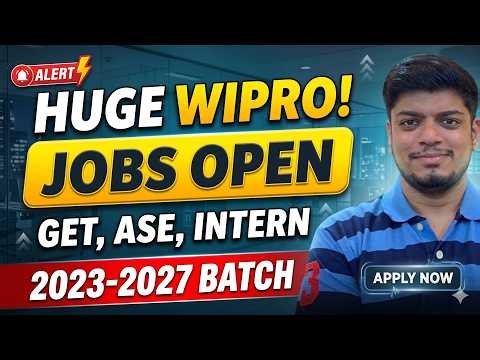 😎Wipro GET, ASE, Intern, Trainee Finally Hiring | Off-Campus Drive 2023-2027 BATCH | Freshers Hiring