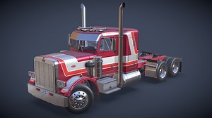 1987 Peterbilt 359 Sleeper S - Cherry - Buy Royalty Free 3D model by NotAnotherApocalypticCo. (@notanotherapocalypticco)