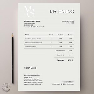 Rechnungsvorlage 2025, Professionelle Word & Canva Vorlage, Rechnung, Microsoft Word Rechnung, Ideal für Selbständige und Unternehmen - Etsy.de