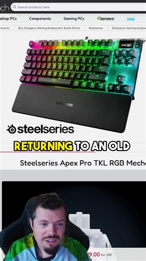 9.4K views · 35 reactions | We are going back to an old faithful - Apex Pro TKL RGB Mechanical Gaming Keyboard with the clever OmniPoint Switch. With this pre-built keyboard, you get extreme customization and can even set your own actuation levels. Who else loves this one? #evetech #SteelSeries #keyboard #gaming #tech #omnipointswitch #RGB #Customization | Evetech | Facebook