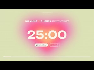 2-hour Pomodoro Timer for Studying | 💖 Study Session with breaks | Aesthetic Focus Countdown ⏱️