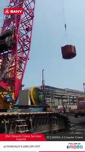 Sany SCC4000A-2 Crawler Crane is one of the safest crawler cranes with real-time monitoring of the center of gravity of the whole machine to provide safety assurance for hoisting operations and traveling with the boom. Mr. Arvind Kumar Yadav, who works for our Customer, Shri Dinesh Crane Service, Gujarat has been operating Sany SCC4000A-2 Crawler Crane with the Maximum Lifting Capacity of 400 tons, he says that “the machine is really easy to handle in all types of operations, the machine is also