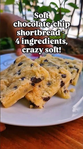 Soft Chocolate Chip Shortbread Cookies | Quick & Easy 4 Ingredient Dessert