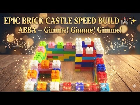 Epic Brick Castle Speed Build 🏰✨ | ABBA – Gimme! Gimme! Gimme!