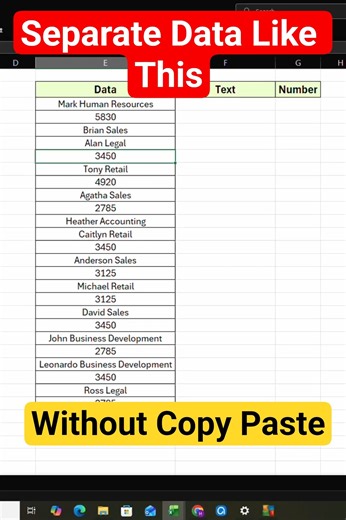 Separate Date In Excel #excel #tipsandtricks