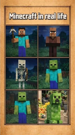 Minecraft in Real Life 😳 Creeper & Zombie IRL! #shorts