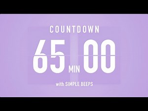 65 Minute Countdown Timer ⏳ Flip Clock with Bell Alerts 💜🔔