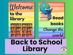 Back to School Library Printable Pack | Rainbow Themed | 12 Signs   Shelf Cards   Timetables - Etsy UK