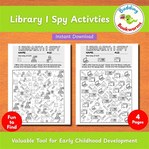 I Spy Library I Spy Game for Kids I Spy Afterschool Activity Seek and Find Worksheet for Children Hidden Picture Puzzle Homeschool Activity - Etsy Canada