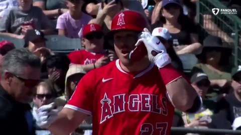 Mike Trout just got hit in the head with a 95 MPH fastball
