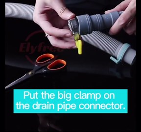 Washing Machine Drain Hose, 3.2 ft Flexible Washer Drain Hose Extension, Universal Dishwasher Hose Extension Kits Corrugated Washer Hoses W/ 1 Hose 4 Clamps 1 U-Bend Holder