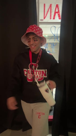 Stay warm and comfy wearing your canton gear❄️ #schoolstore #fypシ #viral #merch #staywarm