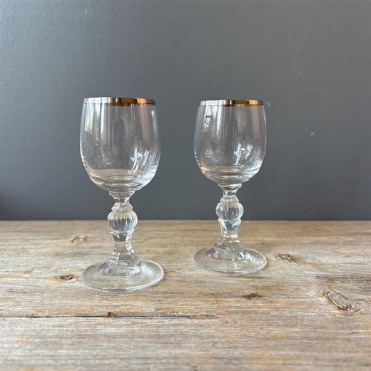 1950s Cordial Glasses - Set of 2 - Footed Cordial Glasses - Etsy