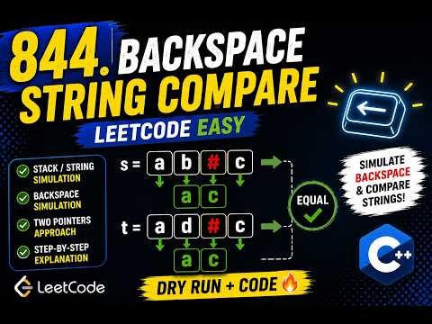 LeetCode 844 | Backspace String Compare | Step-by-Step Dry Run