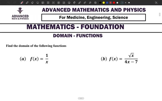 TUTORIAL 4: Domain of Rational Functions || Foundation Mathematics | Advanced Math & Physics