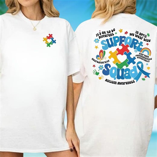 Comfort Colors Autism Support Squad Shirt, Neurodiversity Gift - Etsy