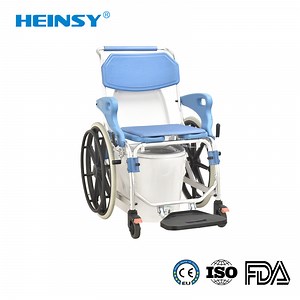 [Hot Item] Hes-698b Commode Chair with Locks on Wheels and Padded Armrests
