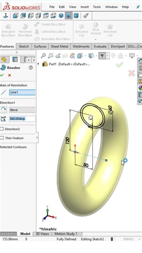 How to Revolved Boss/Base in Solidworks #cadmonkeys #shorts #shortsfeed #subscribe #solidworks #us