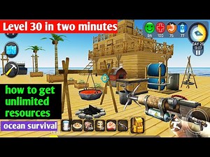 Ocean Survival! How I Got All The Resources And Big House