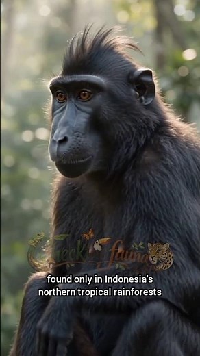 Yaki: Sulawesi's Critically Endangered Black Macaque #videoshort #animals
