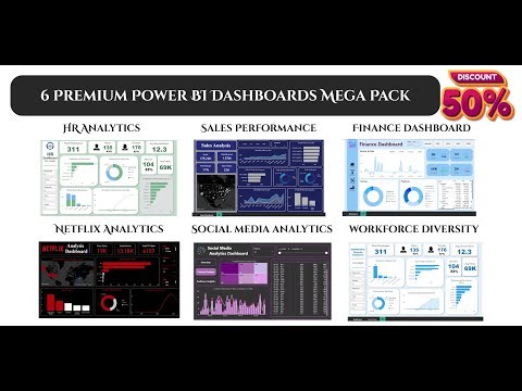 6 Professional Power BI Dashboards | Finance, HR, Sales, Netflix, Social Media, Workforce