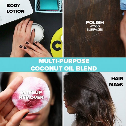 This multi-purpose coconut oil blend can do SO MANY THINGS! From beauty to cleaning, coconut oil is amazing ✨! FULL INSTRUCTIONS: http://bzfd.it/2pJIm7U | Goodful