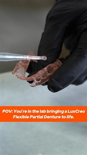 LuxCreo on Instagram: "🦷 POV: You’re in the lab bringing a LuxCreo flipper to life. From design to assembly — every detail matters. Watch as the tooth is seamlessly bonded to the base using LuxCreo’s easy light-curing workflow, creating a precise, aesthetic, and ready-to-wear solution in minutes. ⚡ The future of same-day restorative care is here — and it’s direct-print: https://luxcreo.com/flexible_partial_denture #LuxCreo #DigitalDentistry #Flipper #3DPrinting #ChairsideDentistry #DentalInnova