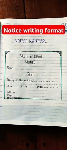 NOTICE WRITING FORMAT | HOW TO WRITE A NOTICE #noticewriting #educational #trending
