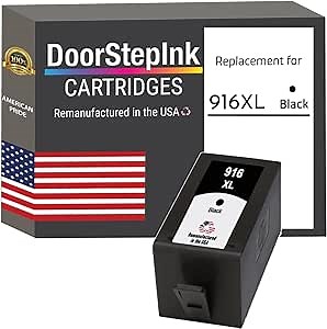 DoorStepInk 916XL Black Remanufactured Ink Cartridge Replacement for HP 916XL - Compatible with OfficeJet Pro 8022/8023/8024/8025/8035/8035e - High Yield 1-Pack