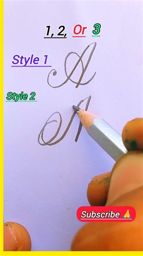 capital "A" in 3 ways handwriting #handwriting #capitalletters #cursivehandwriting #calligraphy