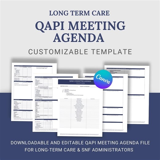 QAPI Monthly Meeting Tool | Long-term Care Performance Tracking | Editable Canva PDF - Etsy