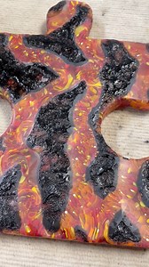 Making Lava out of Glass - #glass #glassart #lava #glassblowing #glassart #carving #jbarts #puzzlepiece | JBArts
