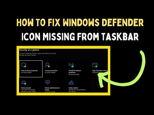 How To Fix Windows Defender Icon Missing From Taskbar on Windows 11