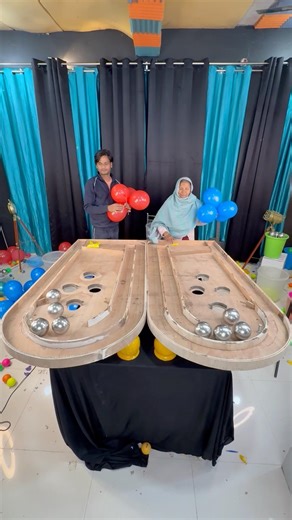 Mother vs son roll amazing steel ball drop hole eight vs four hole win chips game 292929wow#shorts