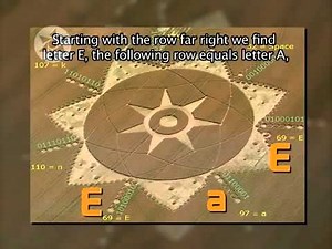 Crop circle with binary code message for mankind